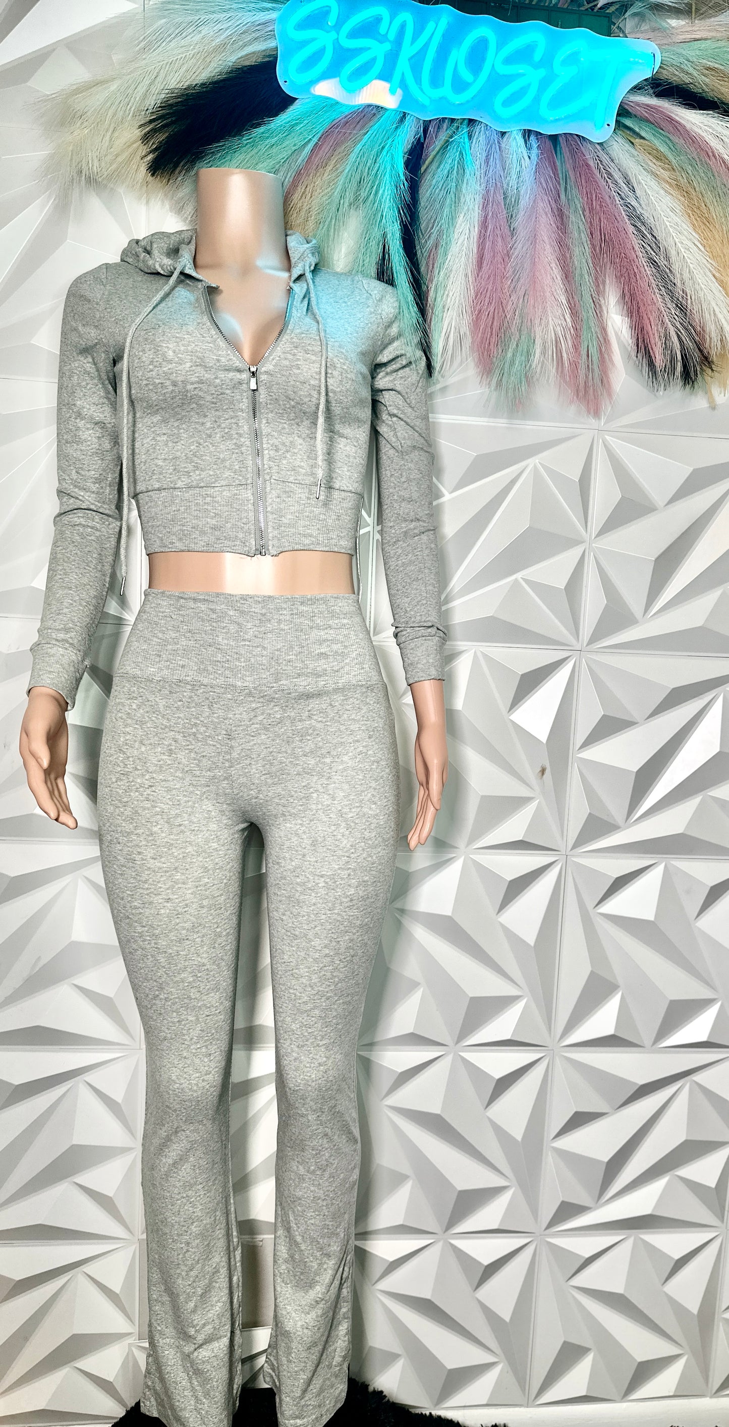 Gray Jogger set (Fits up to a medium)