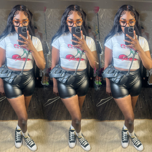 Leather shorts