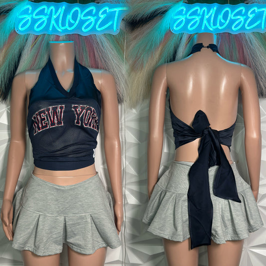 NEW YORK BACKLESS JERSEY TOP