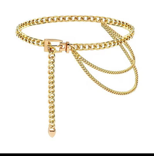 Chain belt silver or gold